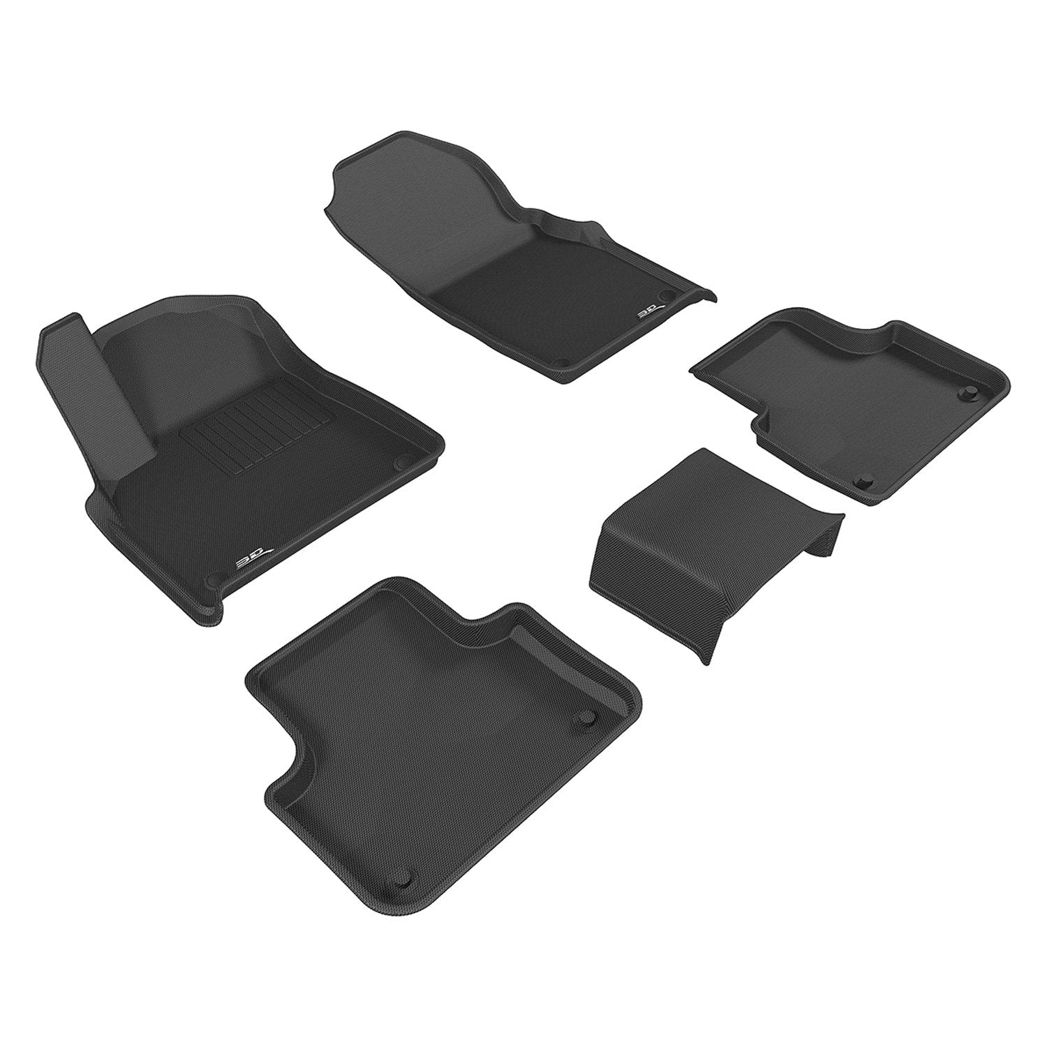 3D Mats Black Floor Liner Sets For Audi Q7/Q8 17-21/19-21 L1AD04001509