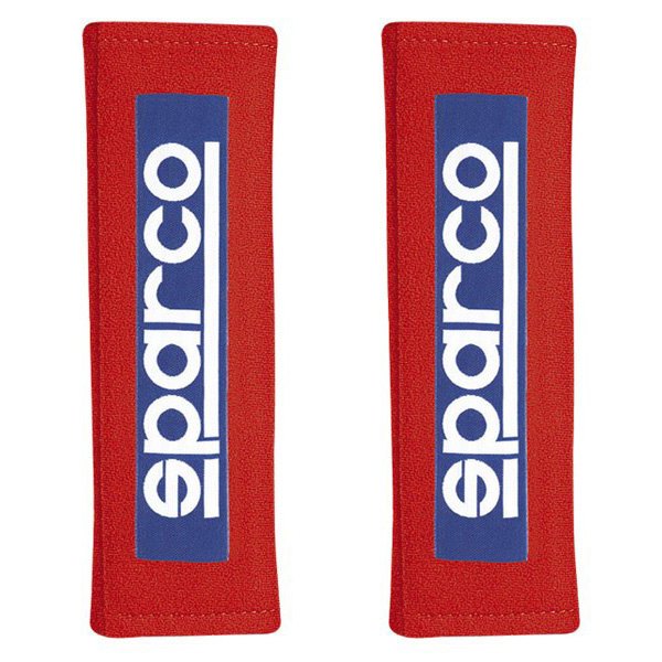 Sparco Seat Belt Pad 3” Pair Velour Not-Fireproof Red, Universal - 01098S3R