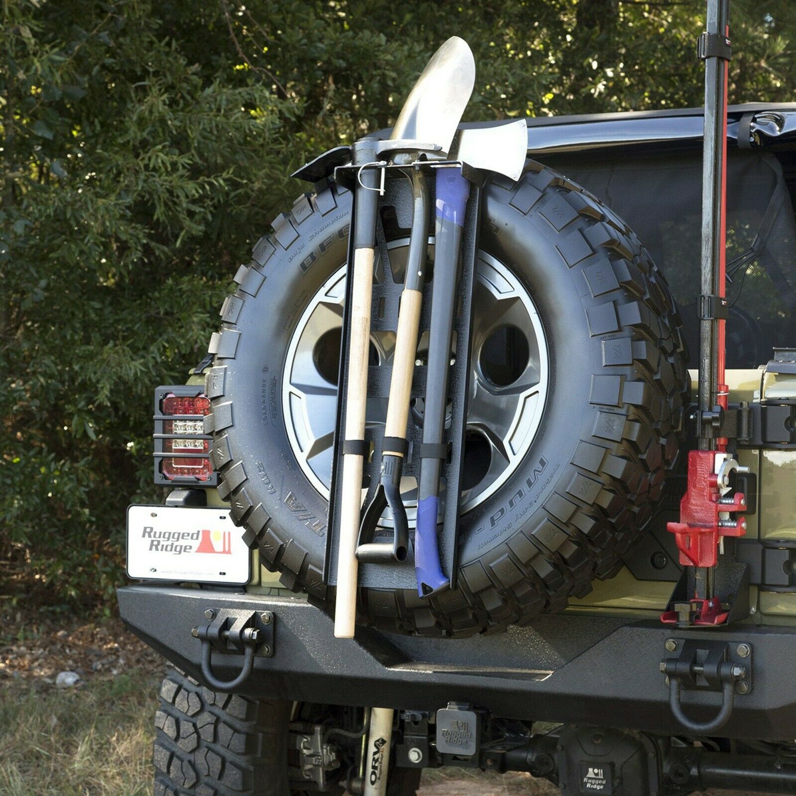 Rugged Ridge Spare Tire Recovery Tool Carrier System, Universal - 13551.63