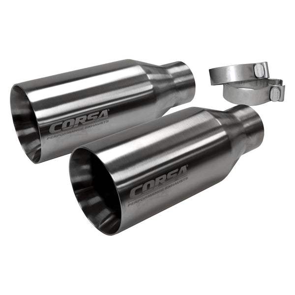 Corsa 304 SS Round Straight Cut Single Exhaust Tips For F-150 17-20 14051