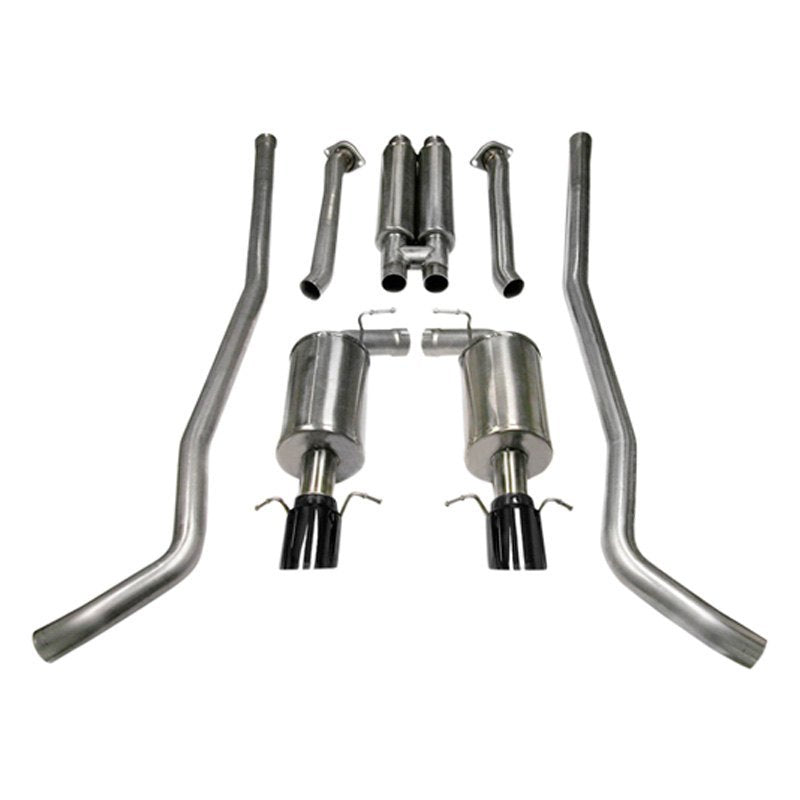 Corsa 304 SS Cat-Back Exhaust System with Split Rear Exit For CTS 04-08 14155BLK