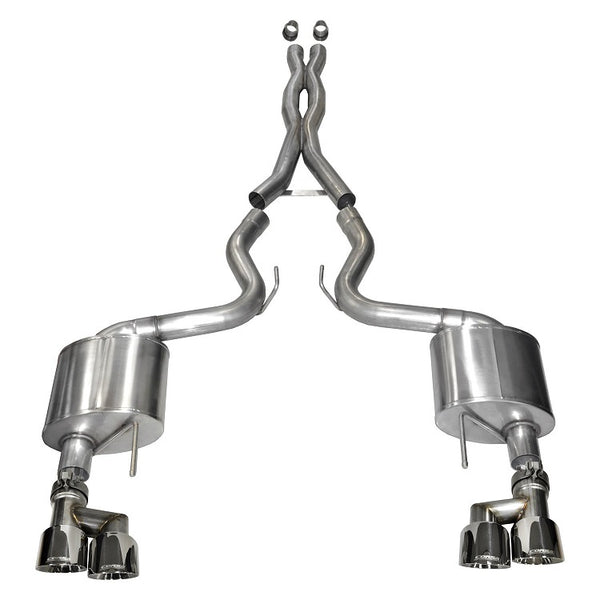 Corsa 304 SS Cat-Back Exhaust System with Quad Rear Exit For Mustang 15-17 14335