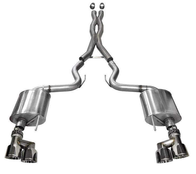 Corsa 304 SS Cat-Back Exhaust System with Quad Rear Exit For Mustang 15-17 14337