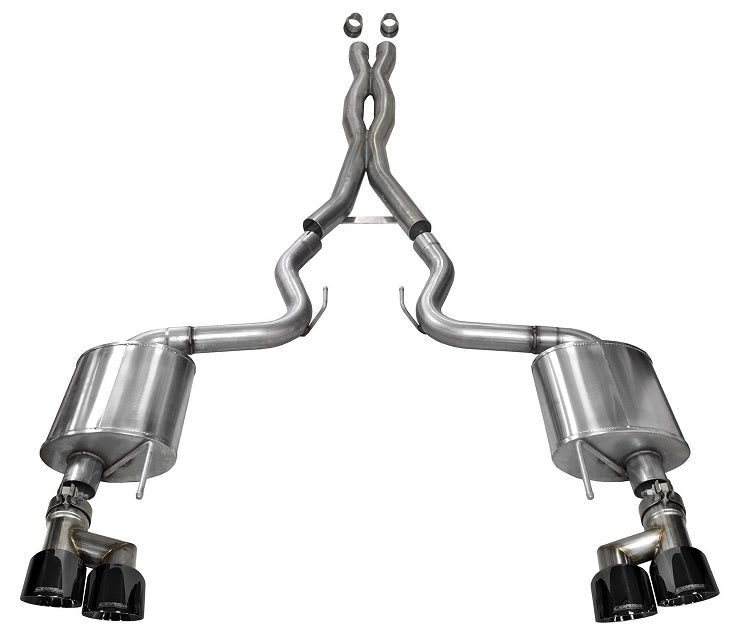 Corsa 304 SS Cat-Back Exhaust System w/Quad Rear Exit For Mustang 15-17 14337BLK