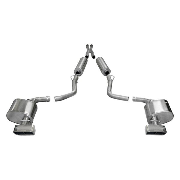 Corsa 304 SS Cat-Back Exhaust System Split Rear Exit For Challenger 09-10 14428
