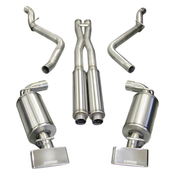 Corsa 304 SS Cat-Back Exhaust System Split Rear Exit For Challenger 08-10 14438