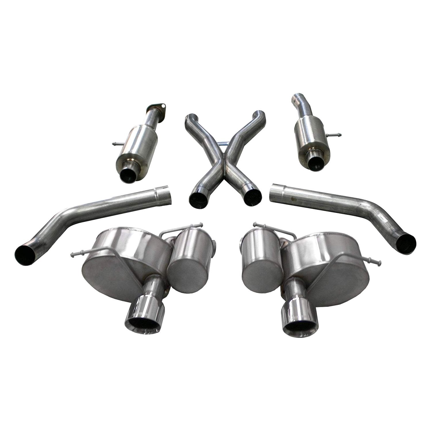 Corsa 304 SS Cat-Back Exhaust System with Split Rear Exit For Jeep 12-21 14466