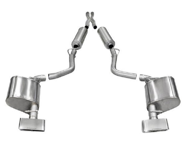 Corsa 304 SS Cat-Back Exhaust System Split Rear Exit For Challenger 11-14 14527