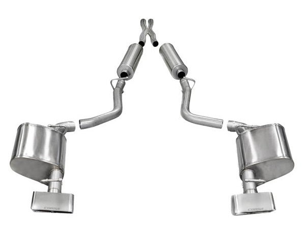 Corsa 304 SS Cat-Back Exhaust System Split Rear Exit For Challenger 11-14 14529