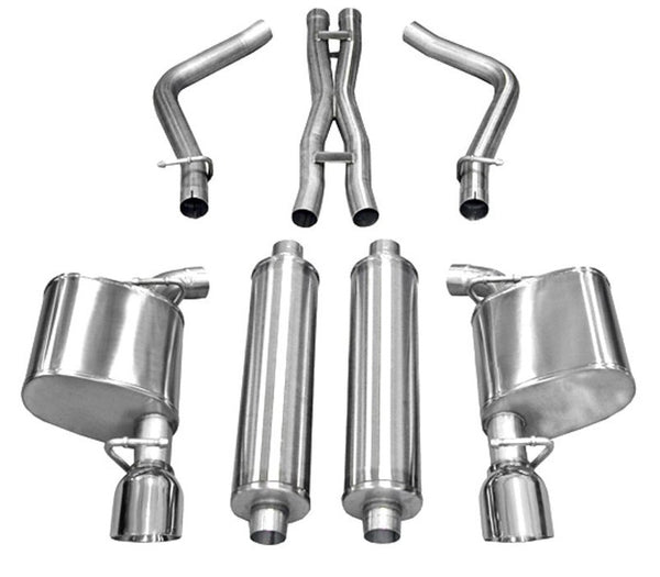 Corsa 304 SS Cat-Back Exhaust System with Split Rear Exit For 300 11-14 14537