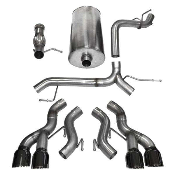 Corsa 304 SS Cat-Back Exhaust System Quad Rear Exit For Escalade 12-14 14886BLK