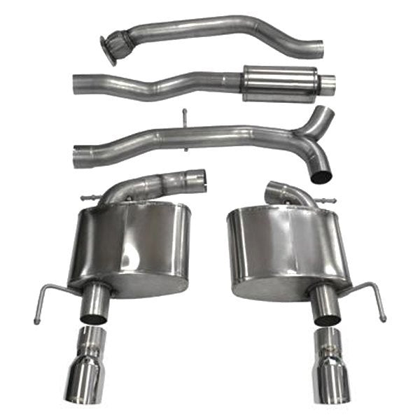 Corsa 304 SS Cat-Back Exhaust System with Split Rear Exit For ATS 13-19 14888