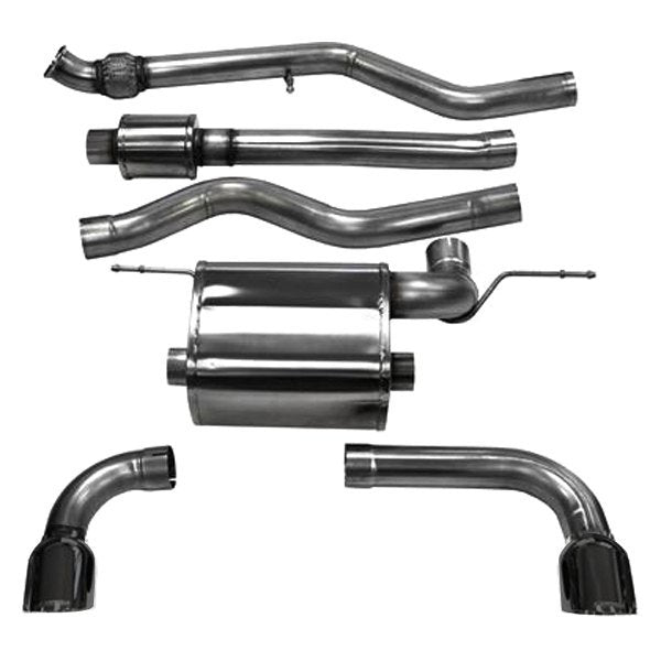 Corsa 304 SS Cat-Back Exhaust System Split Rear For BMW 3-Series 12-18 14937BLK