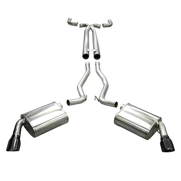 Corsa 304 SS Cat-Back Exhaust System Split Rear Exit For Camaro 10-15 14951BLK