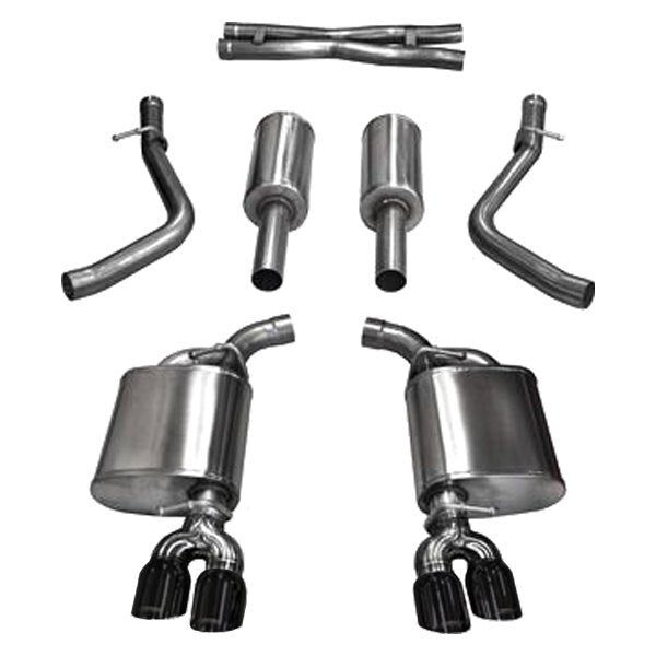 Corsa 304SS Cat-Back Exhaust System Quad Rear Exit For Challenger 11-17 14985BLK