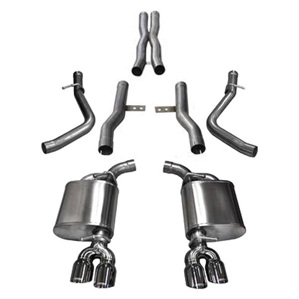 Corsa 304 SS Cat-Back Exhaust System Quad Rear Exit For Challneger 15-21 14989
