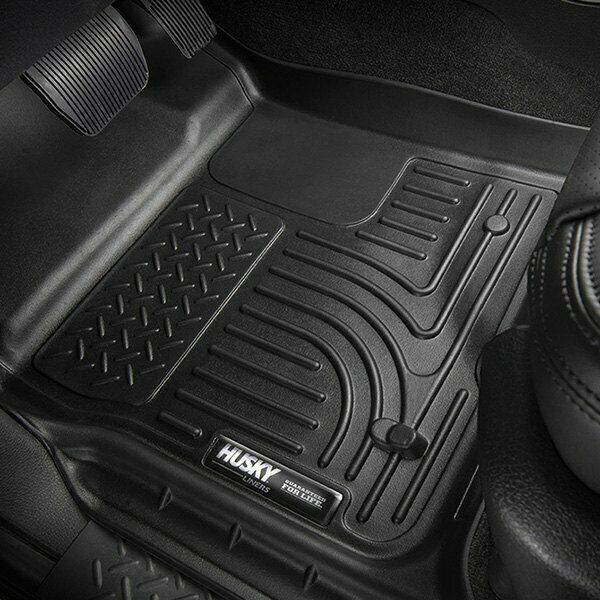 Husky Weatherbeater Front Floor Mats For 2014-2019 Chevy Silverado Double Cab
