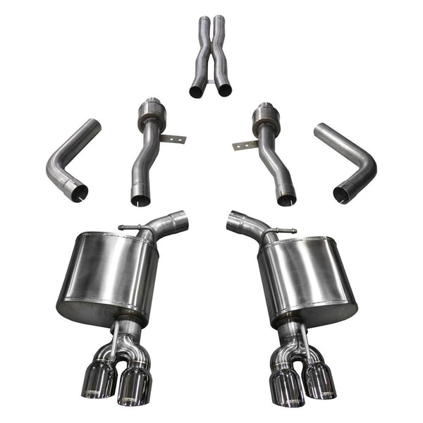 Corsa 304 SS Cat-Back Exhaust System w/Quad Rear Exit For Challenger 17-19 21005