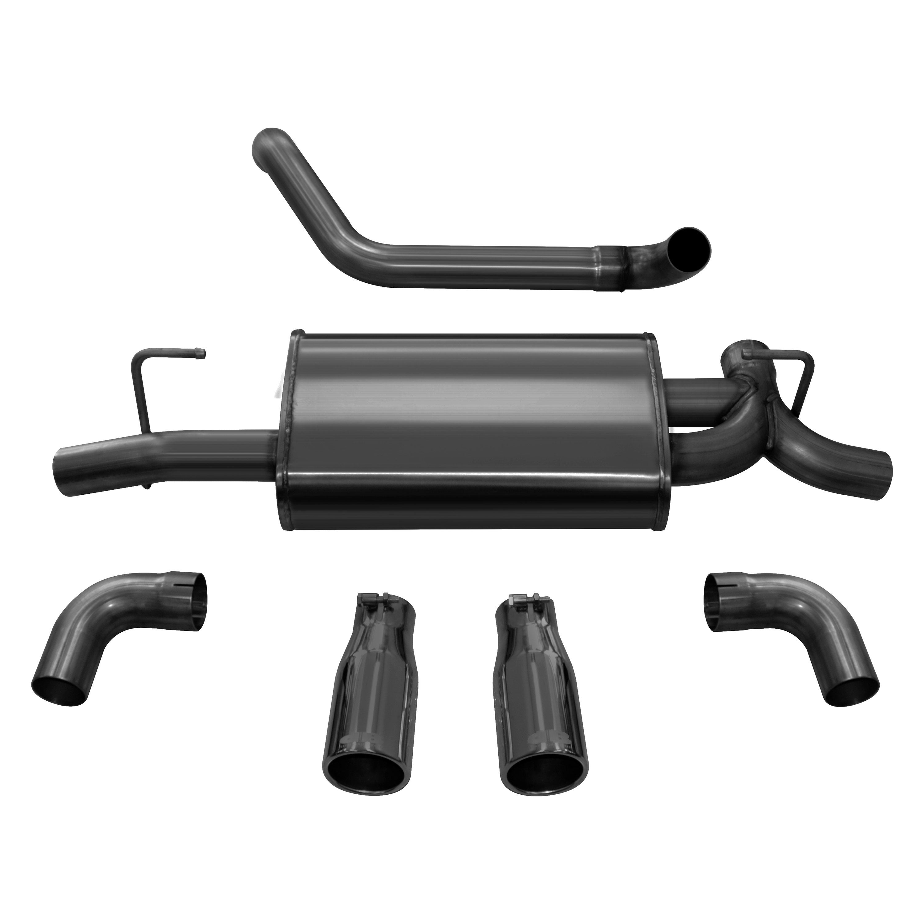 Corsa Axle-Back Exhaust System with Split Rear Exit For Wrangler 18-20 21014BLK