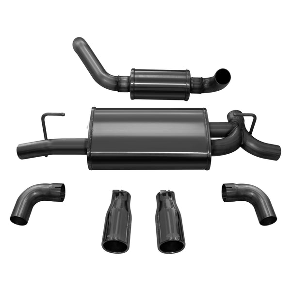 Corsa Axle-Back Exhaust System with Split Rear Exit For Wrangler 18-20 21016BLK