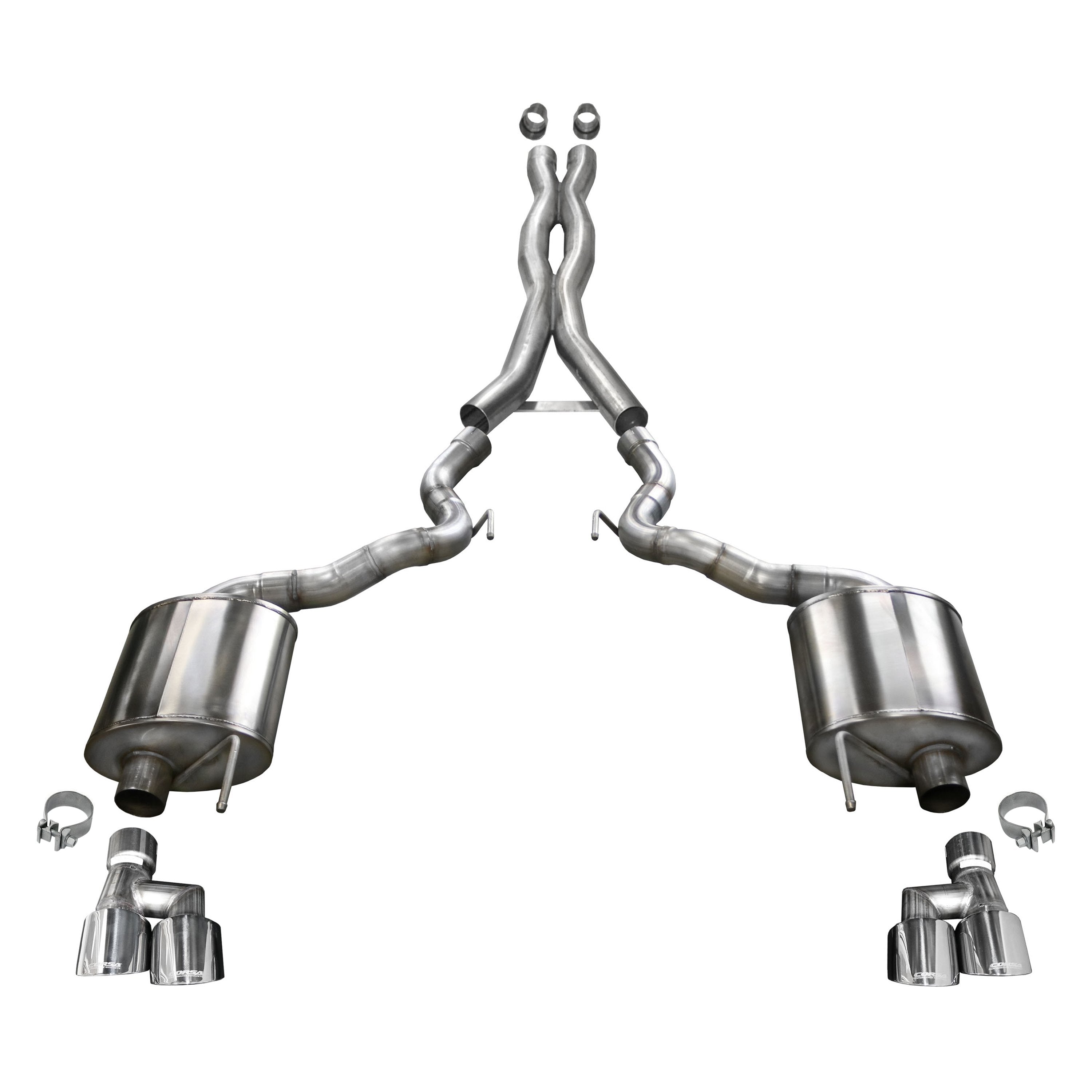 Corsa 304 SS Cat-Back Exhaust System with Quad Rear Exit For Mustang 18-20 21047