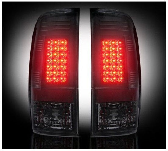 Recon SMOKED LED Tail Lights For 99-07 Ford Superduty & 97-03 F150 - 264172BK