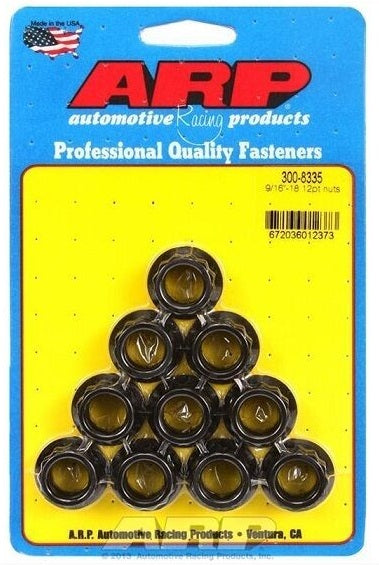 ARP 12-Point Nut Kit Black Oxide 9/16 in.-18 RH Thread - 300-8335