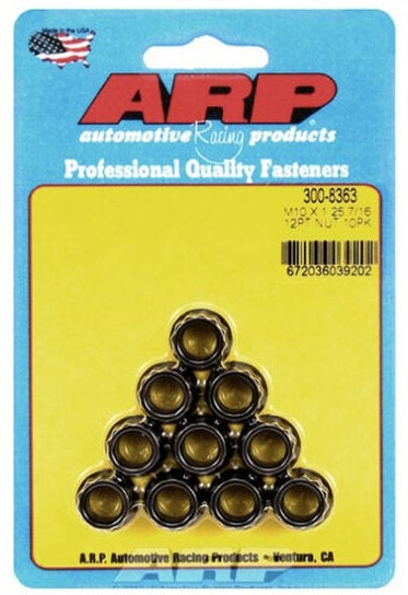 ARP M10 x 1.25 12pt, Nut Kit 8740 Chrome Moly M10-1.25 - 300-8363