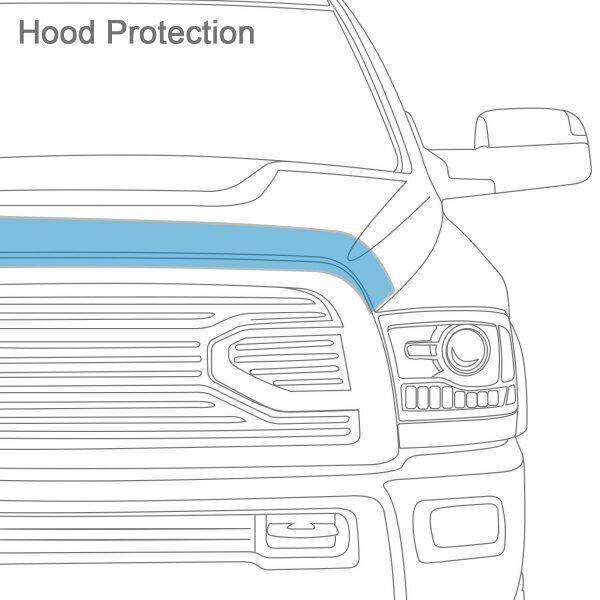 AVS Black Flush Mount Hood Protector Shield For GMC Sierra 1500 15-18-322075-GAN