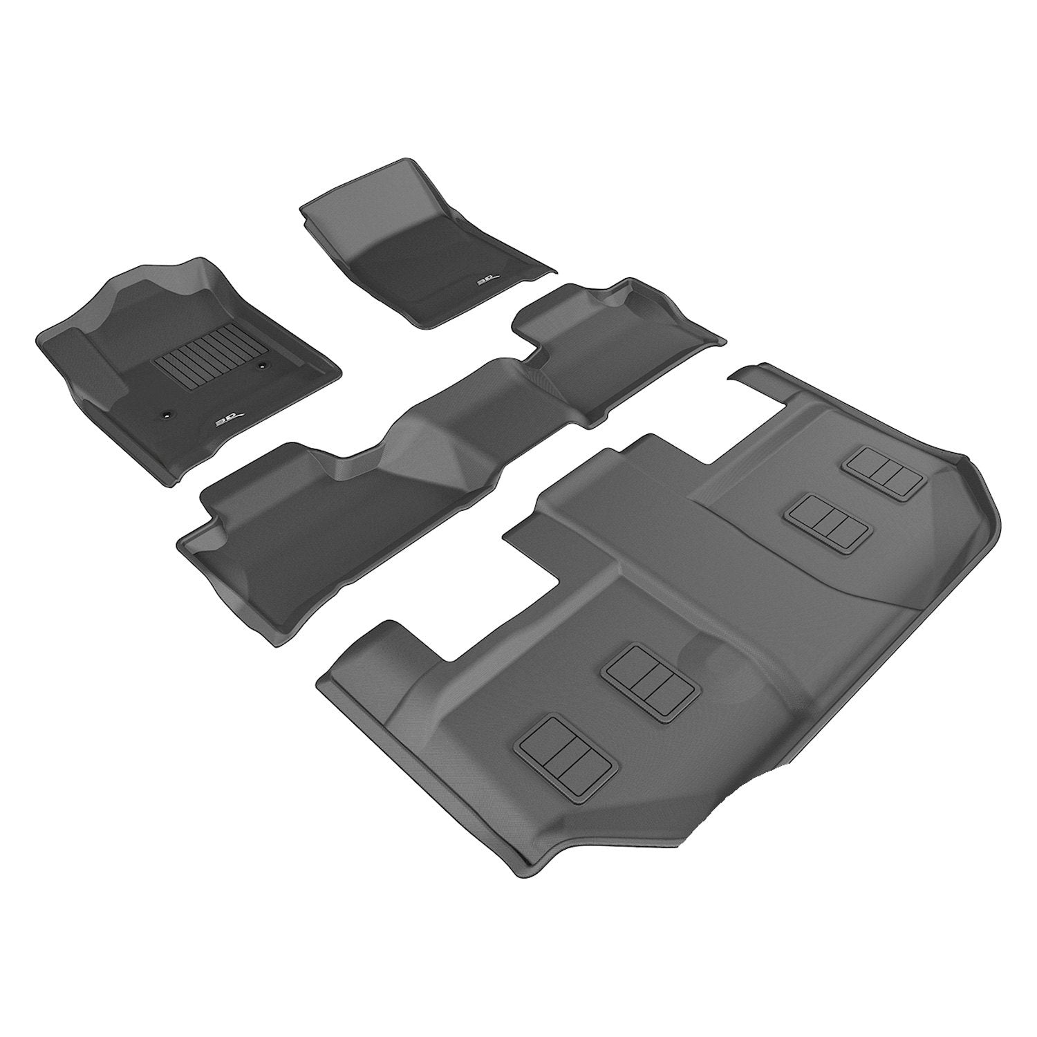 3D Mats Kagu Black Floor Liner Set For Chevy Suburban 2015-2020 L1CH05801509
