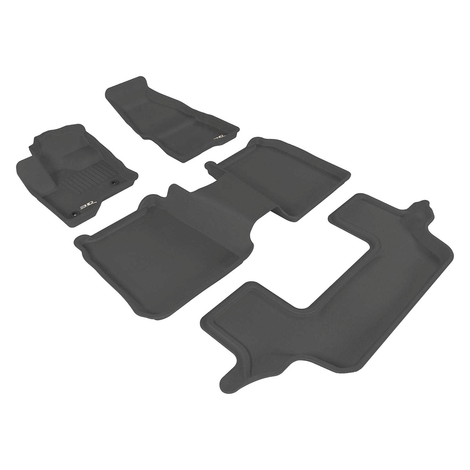 3D Mats Kagu Black Floor Liner Set For Ford Flex 2009-2019 L1FR05101509