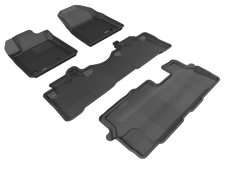 3D Mats Kagu Black Floor Liner Set For Honda Pilot 2009-2015 L1HD05801509