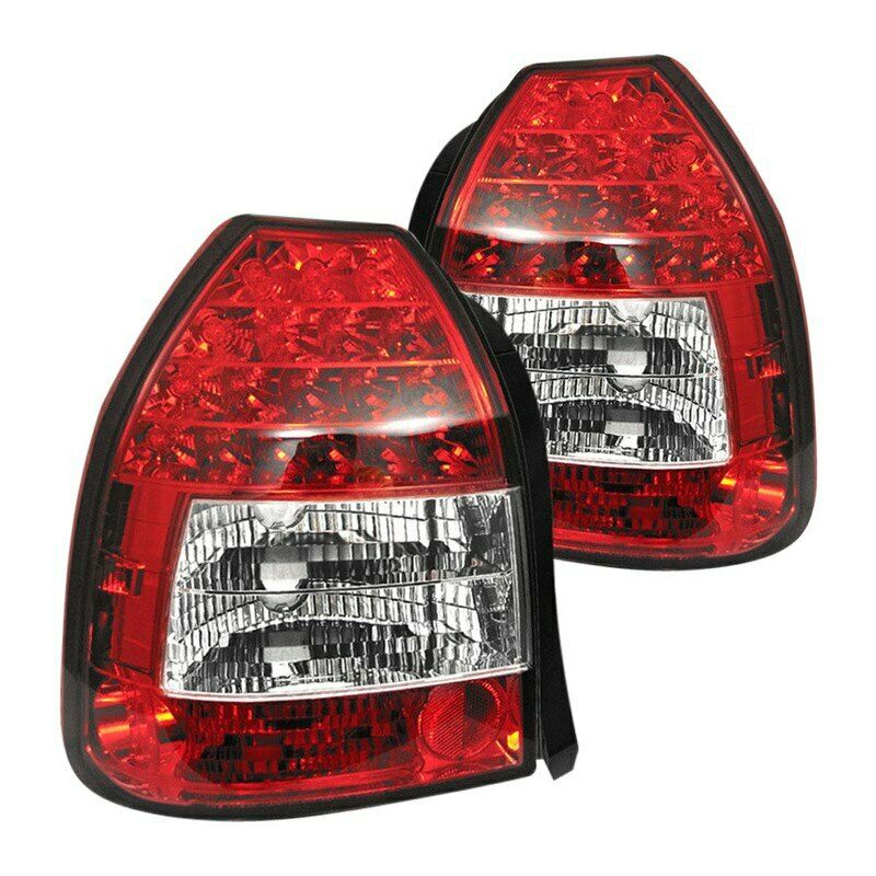 Spyder Auto LED Red Clear Tail Lights Fits 1996 - 2000 Honda Civic 3DR - 5004949