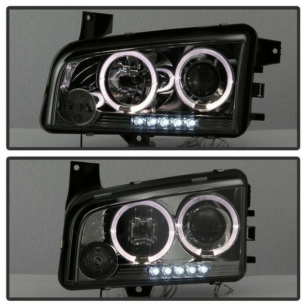 Spyder Auto Halo LED Projector Head Lights for 06-10 Dodge Charger - 5009753