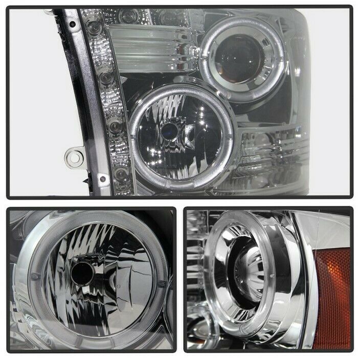 Spyder Auto Halo LED Chrome Smoked Projector Head Lights for 11-16 Ram - 5010056