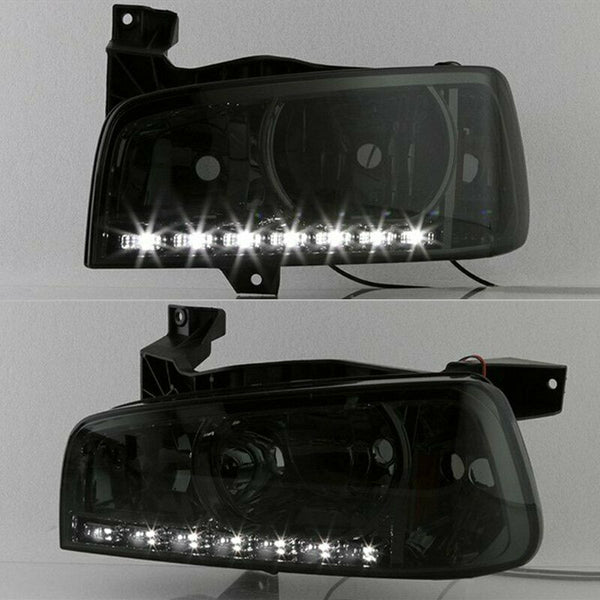 Spyder LED Crystal Euro Smoked Head Lights for 2006-2010 Dodge Charger - 5017642