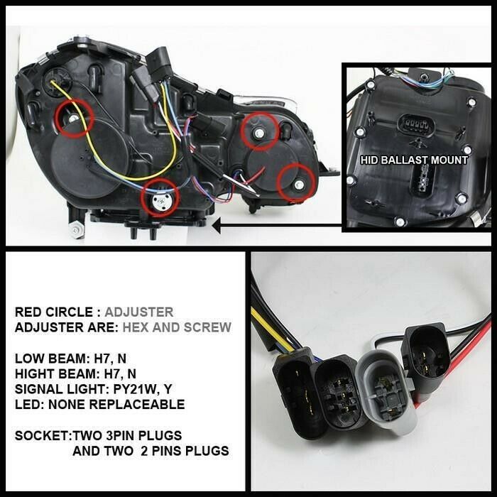 Spyder Auto Projector Black Headlights Xenon/HID For 03-06 Mercedes Benz 5042194
