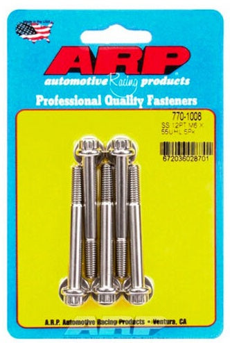 ARP Stainless Metric Thread Bolt Kit  M6 x 1.00 55mm UHL - 770-1008