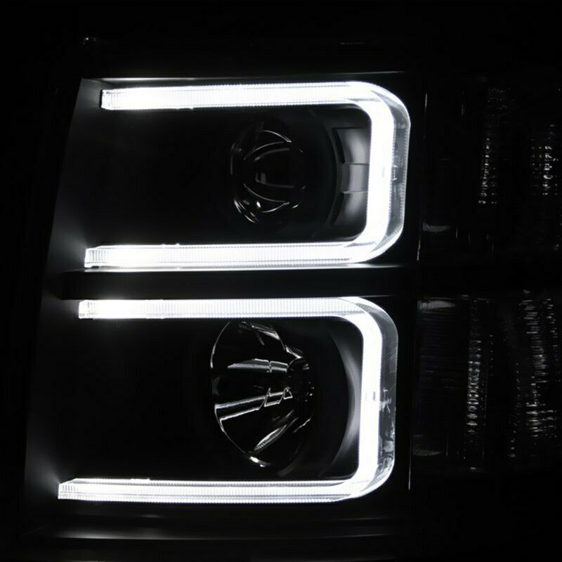 Spyder Light Tube Style Projector Head Light Set for 07 - 13 Silverado - 9027796