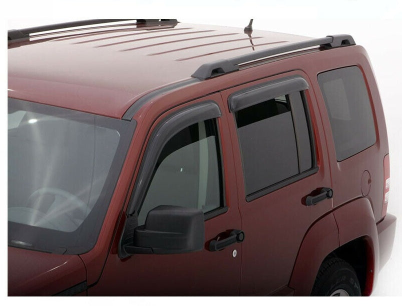 AVS Rain Guards 4Pc Tape-On Window Vent Visor Smoke For 08-14 Jeep Liberty 94964