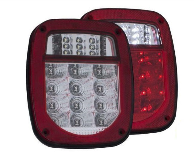 Anzo For 76-06 Jeep Wrangler L.E.D Tail Light Kit 2 red & 2 clear lenses- 861082