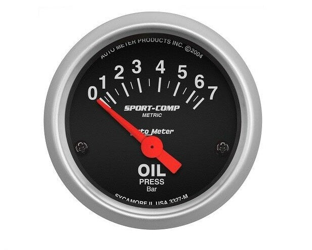 AutoMeter Sport-Comp Analog Oil Pressure Gauge 0-7 BAR - 3327-M