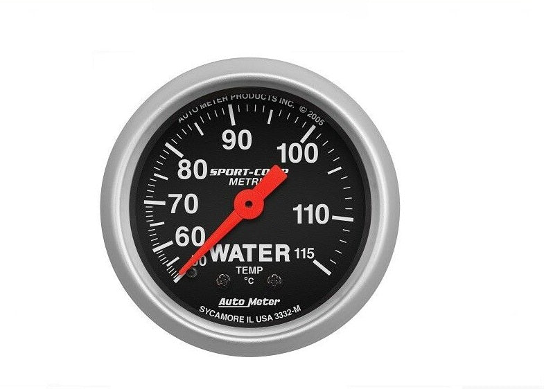 AutoMeter Sport-Comp Analog Water Temperature Gauge 50-115 °C - 3332-M