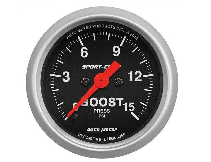 AutoMeter Sport-Comp Analog Boost Gauge 0-15 PSI - 3350