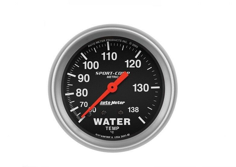 AutoMeter Sport-Comp Analog Water Temperature Gauge 60-140 °C - 3431-M