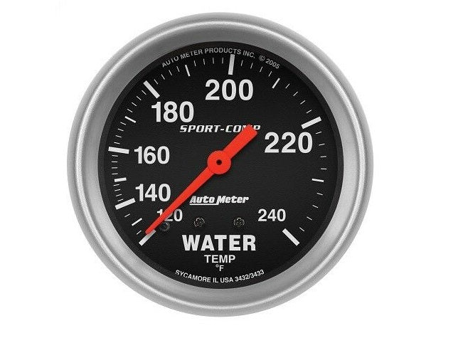 AutoMeter Sport-Comp Analog Water Temperature Gauge 120-240 °F - 3432