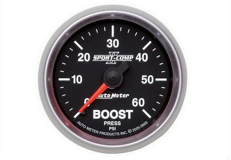 AutoMeter Sport-Comp II Analog Boost Pressure Gauge 0-60 PSI - 3605