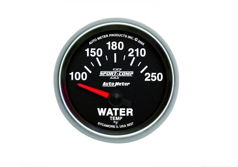 AutoMeter Sport-Comp II Analog Water Temperature Gauge 100-250 °F - 3637