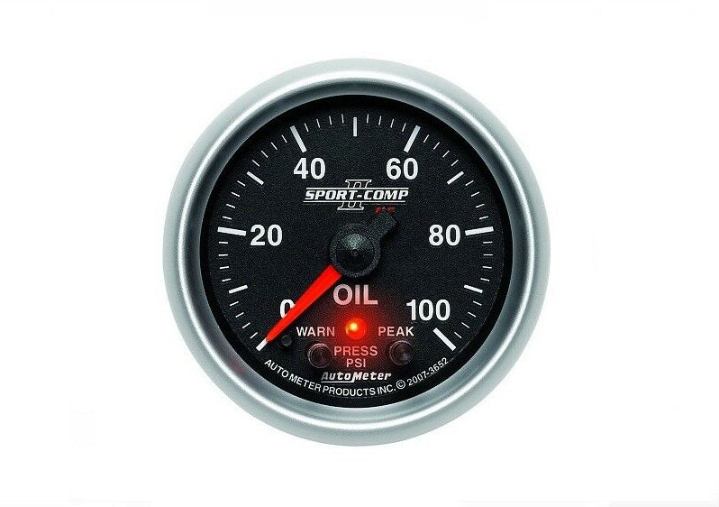AutoMeter Sport-Comp II Pro-Control Analog Oil Pressure Gauge - 3652