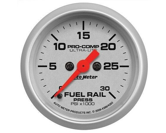 AutoMeter 2-1/16" Ultra-Lite Analog Fuel Rail Pressure Gauge 0-30K PSI - 4393